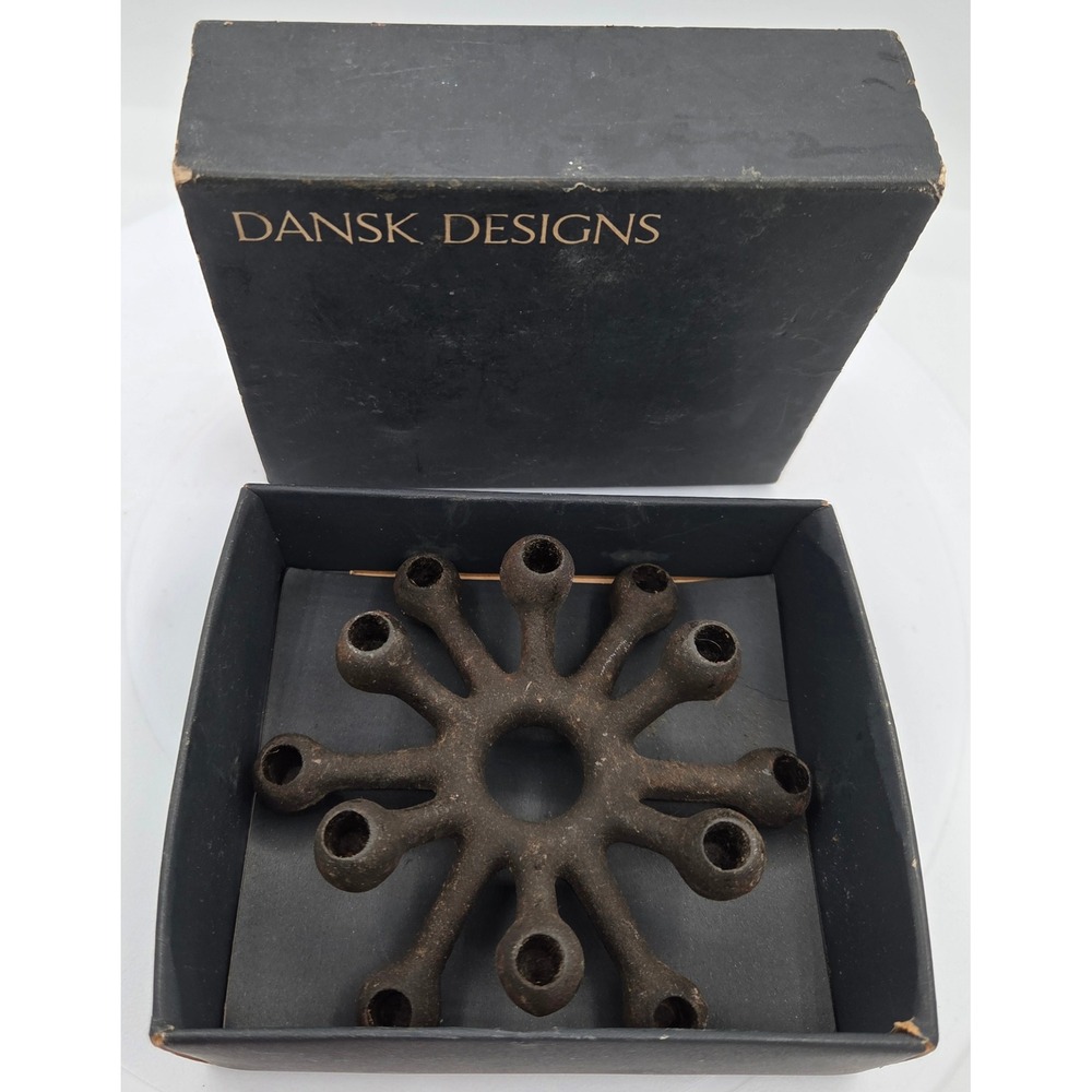 Dansk Designs Jens Quistgaard Cast Iron Spider Candle Holder Denmark Vintage Box